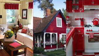 Vintage Red Cottage: Country Cottage Decor Inspiration with Red Accents #vintage #cottage