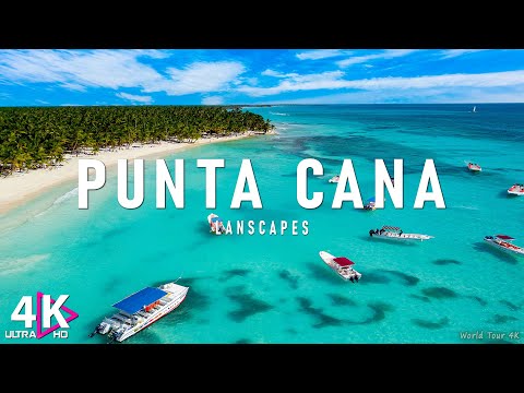 FLYING OVER PUNTA CANA (4K UHD) - Soothing Music Along With Beautiful Nature Video - 4K Video UHD