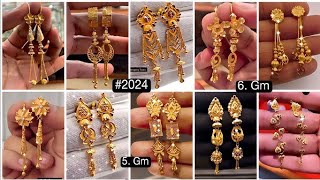 2024 Latest Hallmark Gold Earrings Designs WithWeight & Price 2025 || Sui Dhaga Earrings designs ||