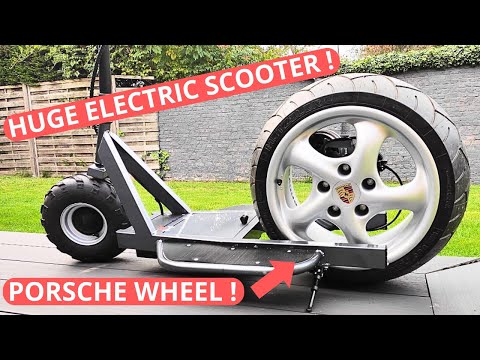 Making a huge electric scooter with a car wheel full build