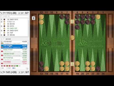 Yonsenさんと練習試合を行ったので検討します【バックギャモン/BackGammon】