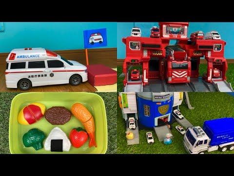 【はたらくくるま 20分】🚒🚑消防車 パトカー 清掃車 大集合！Fire engine, police car, cleaning truck, large gathering!