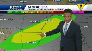 Strong-to-severe storms returns to Alabama's weather forecast this weekend, after a freezing start