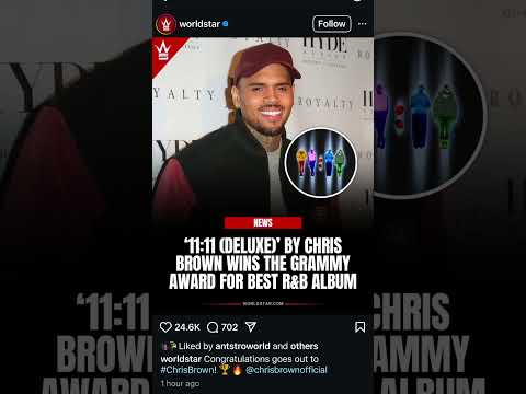 CB did it🫵🏾🏆 #chrisbrown #grammys #youtubeshorts #explore #1111 #teambreezy