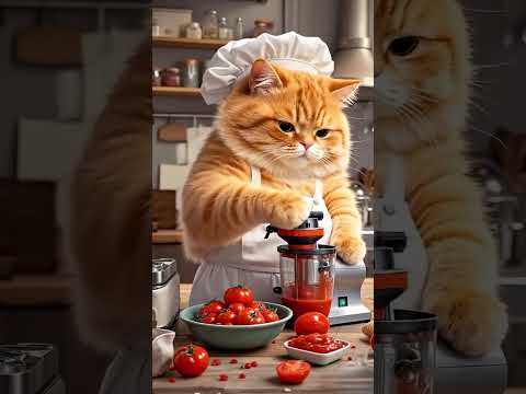 Cat working in kitchen#cat#catvideos #funny#ytshort #shots#viralshots#ai