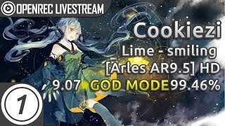 Cookiezi GOD MODE on 9.07⭐ SPACED STREAMS | Lime - smiling [AR9.5] +HD 99.46%