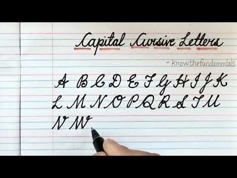 cursive writing a to z capital letters in four line book for kids and beginners