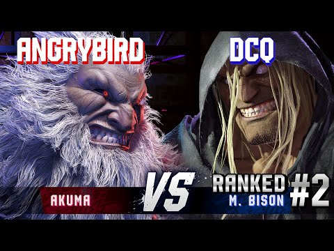 SF6 ▰ ANGRYBIRD (Akuma) vs DCQ (#2 Ranked M.Bison) ▰ High Level Gameplay