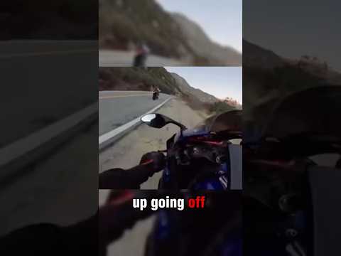 Rider Almost Flies Off A Cliff | @papa_yappa on IG #motorcycle #closecall #crash