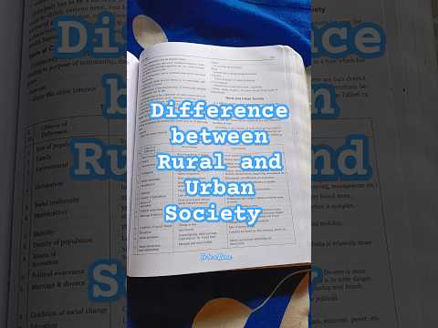 Difference between Rural and urban society #shorts #ytshorts #tobeanurse #youtubeshorts #sociology