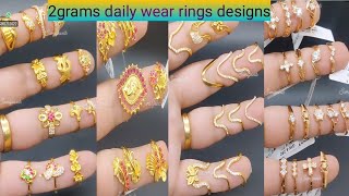 wow'Only 2 grams gold finger rings designs/light weight gold rings collections#2023