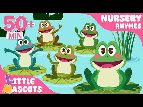 Blub Blub!  Five Little Speckled Frogs 🐸 | Animal Songs + more | Little Mascots Rhymes For Kids