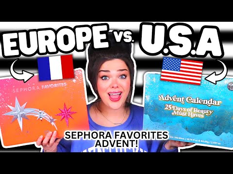 SEPHORA FRANCE vs. USA FAVORITES ADVENT CALENDAR! | Unboxing & Comparison