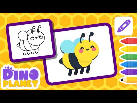 How to draw a cute bee | 🐝✏ Simple bee drawing | DINO Cartoon Class