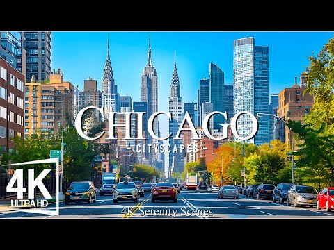 Chicago 4K • The Windy City’s Skyscrapers, Riverwalk Views, and Sunset Reflections | Beautiful Music