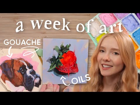 ART VLOG ✷ making a simple subject interesting! Gouache + Oils