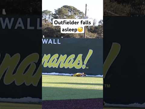 Outfielder falls asleep! #baseball #shorts