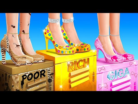 Rich Vs Giga Vs Poor Girls Challenges! Best Hacks And Gadgets To Become Popular By 123 GO!