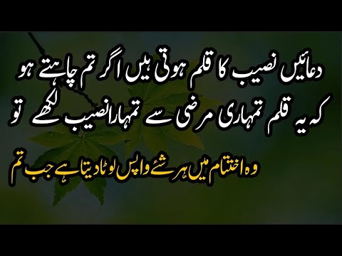 Dua Naseeb Ka Qalam Hoti Hai Agar Tum Chahte Ho Ke Yeh Qalam Tumhari Marzi Say | Urdu Quotes