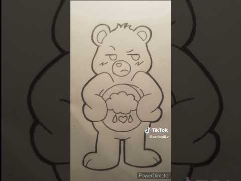 Drawing artwork of grumpy bear in tiktok #carebears #drawingartwork #tiktok