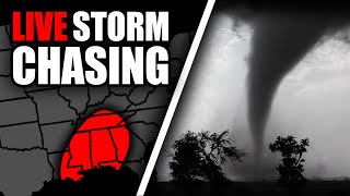 🔴LIVE STORM CHASING! Major Tornado Outbreak From Mississippi and Alabama