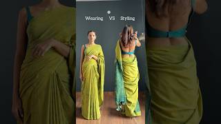 Wearing VS Styling A Mul Mul Cotton Saree 🍀 #sareedraping #grwm #festivewear #indianattire