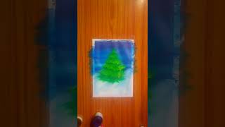 Christmas day drawing - easy Christmas tree drawing/ #christmas #tree #santa #art  #painting #shorts