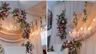 DIY Elegant Wedding Backdrop | Luxe Floral Arch & Chandelier Decor