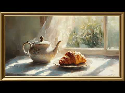 Vintage French Breakfast Painting | Gold Frame TV Art | Art Screensaver for TV 2 Hrs