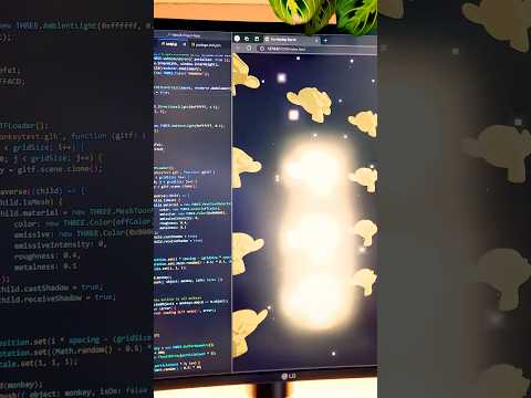 Interactive Blender 3D Glowing Monkeys in Three.js 🐒 #blender3d #threejs #creativecoding
