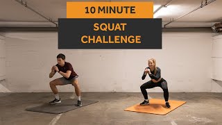 CHALLENGE YOURSELF | 10 MIN intense SQUAT WORKOUT (no equipment / no repeat) | #008