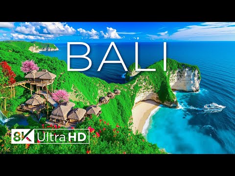 BALI 8K UHD - Relaxing Music with Lush Rice Terraces, Serene Temples, and Tropical Beaches