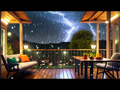 Rain and thunder ambience with relaxing footage