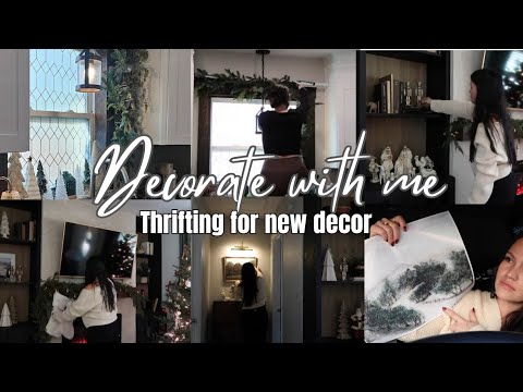 Decorate with me | Thrifted decor shopping and styling |  Kitchen Christmas decor.