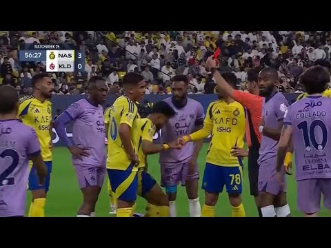 طرد نواف بوشل بطاقة حمراء 🟥 | النصر ضد الخلود 3-1 | أبرز اللقطات | دوري روشن السعودي 2024-2025