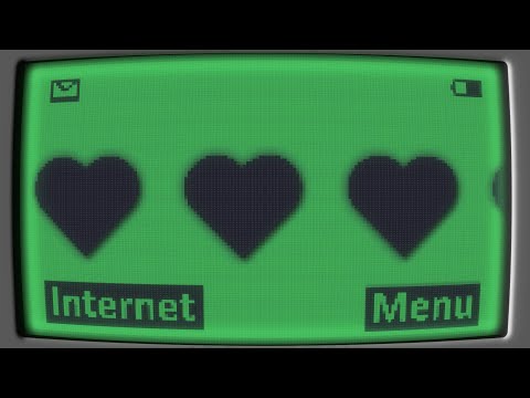 Scrolling Black and Green Y2k Nokia Monochrome Heart Background || 1 Hour Looped HD