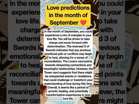 Love predictions in the month of September ❤️