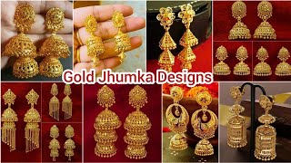 2025 new light weight hallmark gold Jhumka earrings designs 2025 || latest gold earrings designs ||