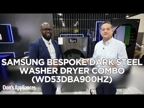 Samsung Bespoke 5.3 Cu. Ft. Dark Steel Washer Dryer Combo (Model #WD53DBA900HZ)