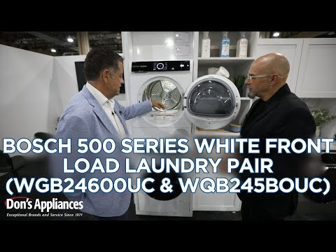 Bosch 500 Series White Front Load Laundry Pair (Model #'s WGB24600UC & WQB245BOUC)