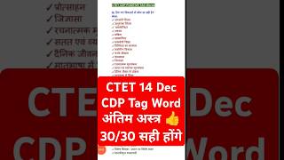 CTET 2024 पास करने के लिए महत्वपूर्ण Tag Words | CTET CDP Tag Words | CTET Pedagogy Tag Words CDP