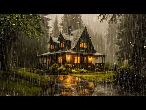 Deep Sleep Instantly With Heavy Rain On Roof & Thunder | Rain Sounds for Sleeping - for Relax, Study