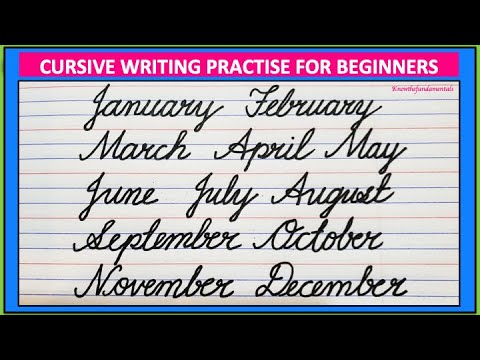 Months name in English cursive writing || JANUARY FEBRUARY CURSIVE HANDWRITING || Months of the year