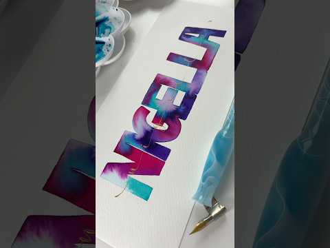 Block lettering #handletteringtype #handletteringpractice #visual #asmr #watercolor #nigella