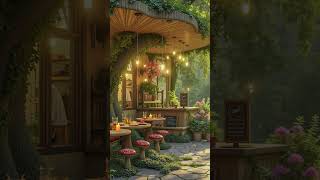 Warm Enchanted Vibes in Mushroom Coffee Shop #relax #relaxnightjazz #coffeemusic #jazz