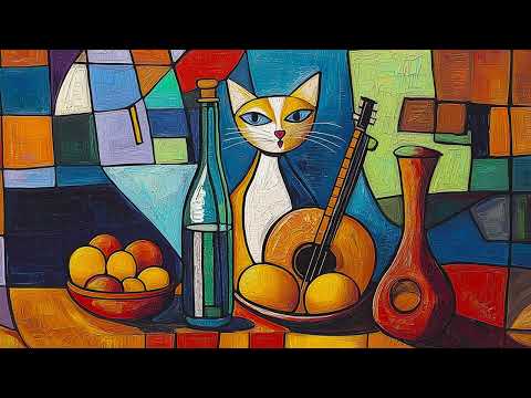 cat jams with cubism guitar 🎸