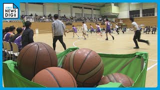 愛知県東海市でＵ１５バスケットボール大会開催 勝ち上がった男女の上位8チームが白熱の攻防　