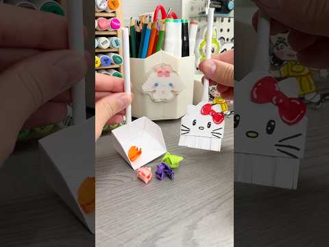 🧹Cute mini diy paper broom! #diy #papercraft #cutecrafts #crafts #craft #sanrio #thingstodo ￼￼￼