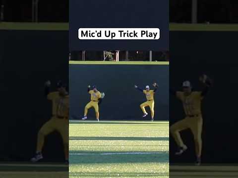 Mic’d up behind the back trick play #micdup #trickplay #bts #baseball