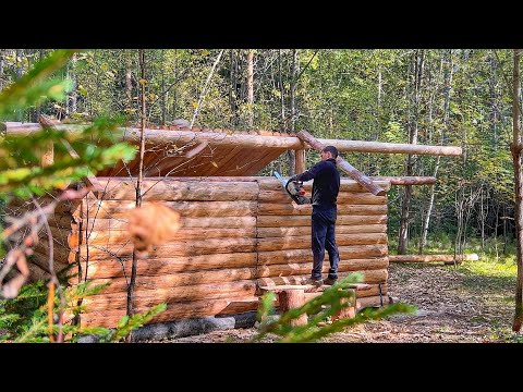 AUTUMN HAS COME! I'm building the wooden roof of a log cabin by myself!